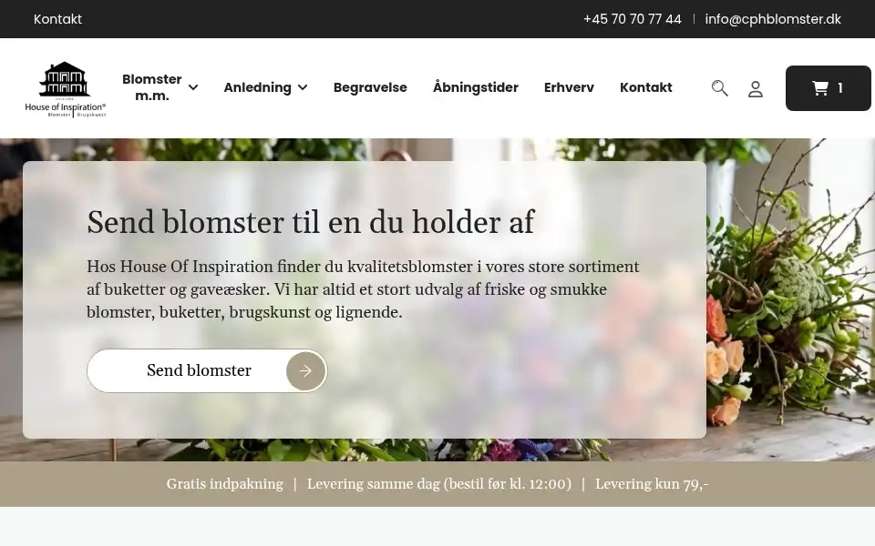 Screenshot of cphblomster.dk