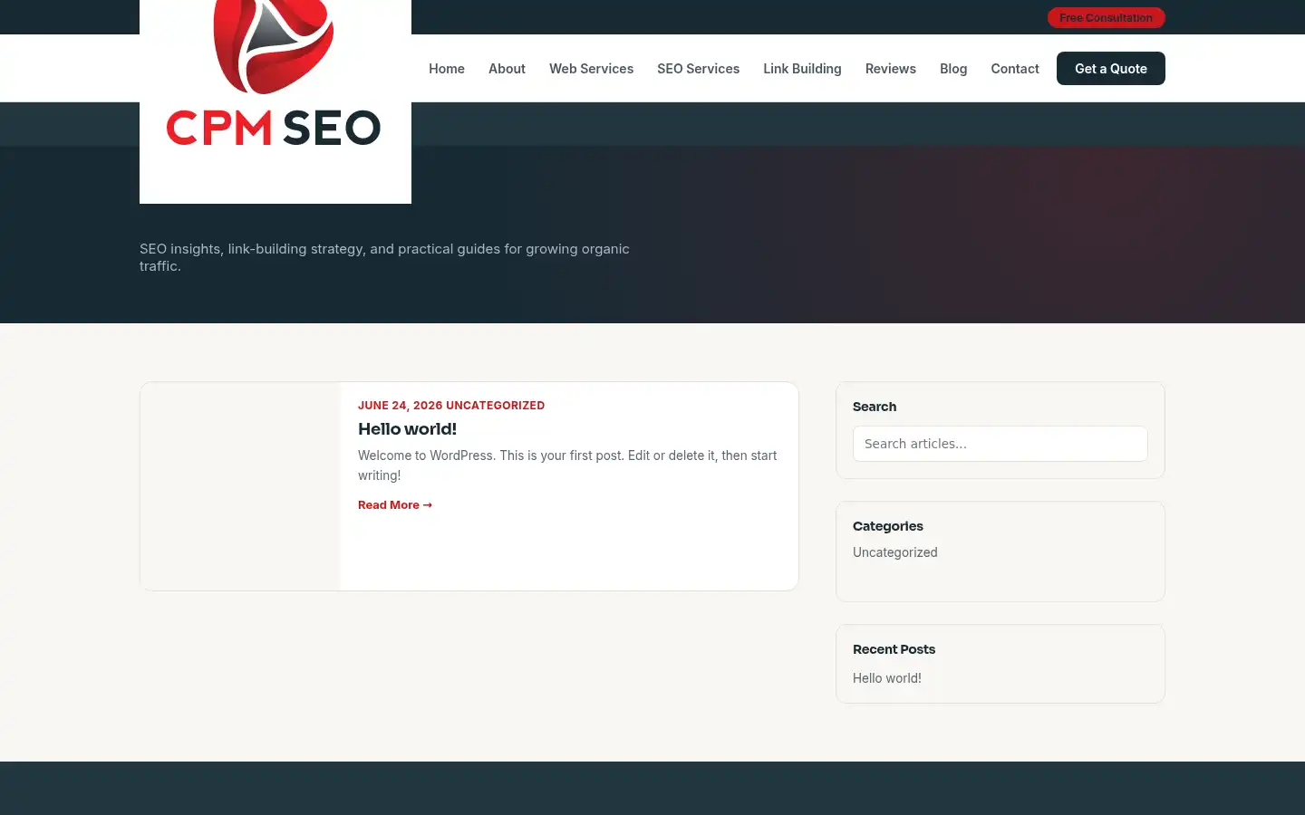 Screenshot of cpmseo.com
