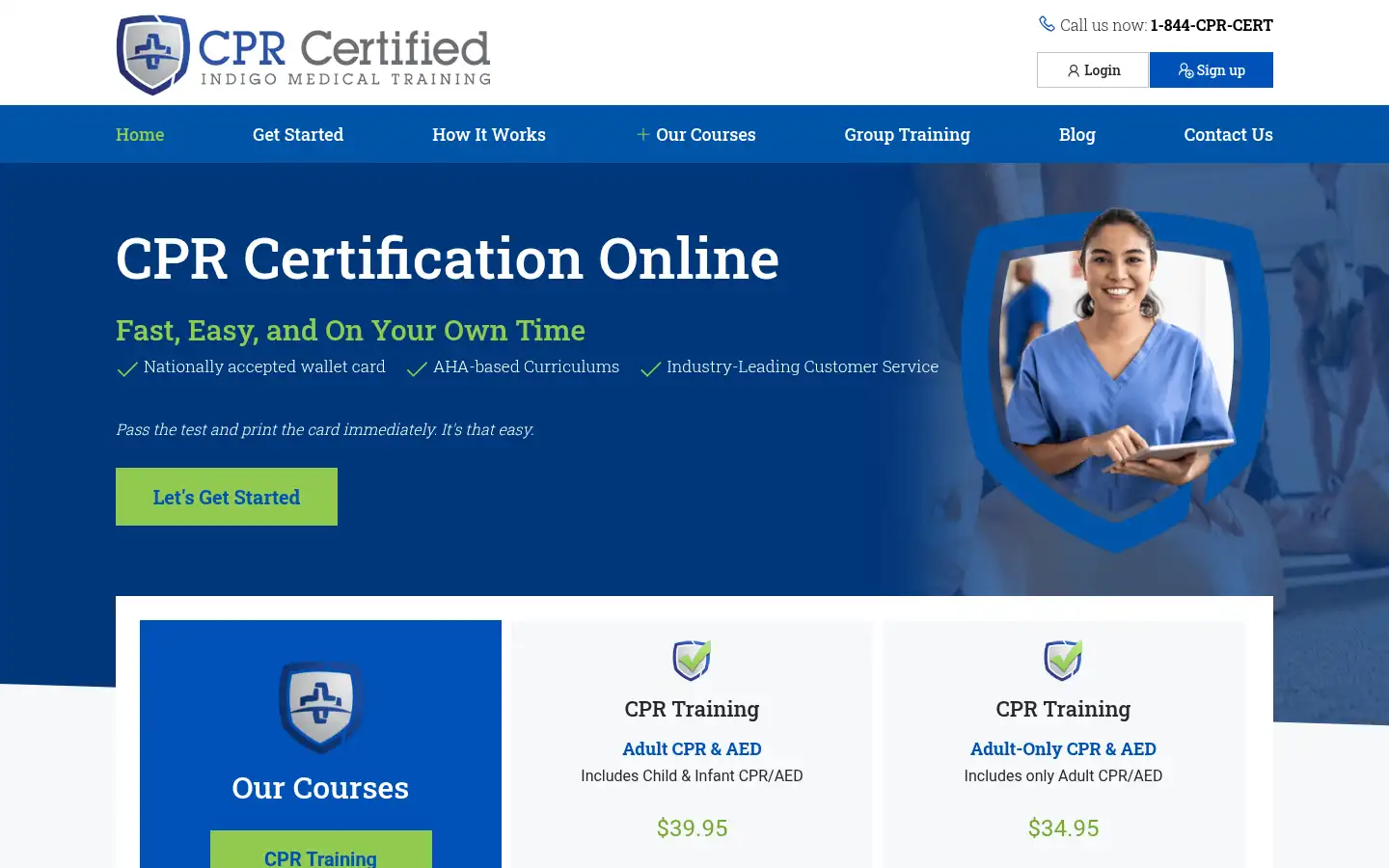 Screenshot of cprcertified.com