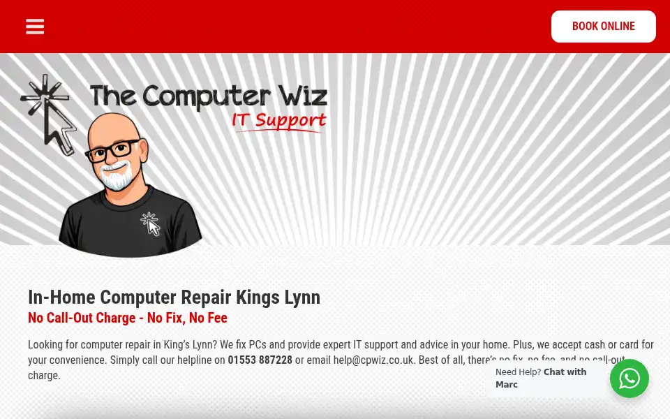 Screenshot of cpwiz.co.uk