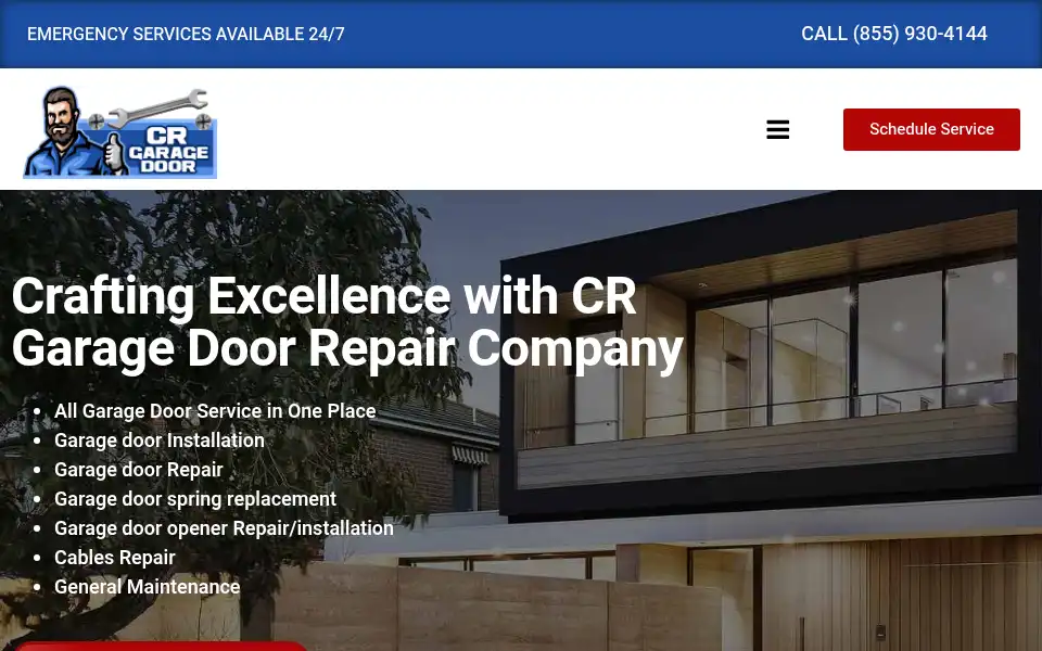 Screenshot of cr-garagedoors.com