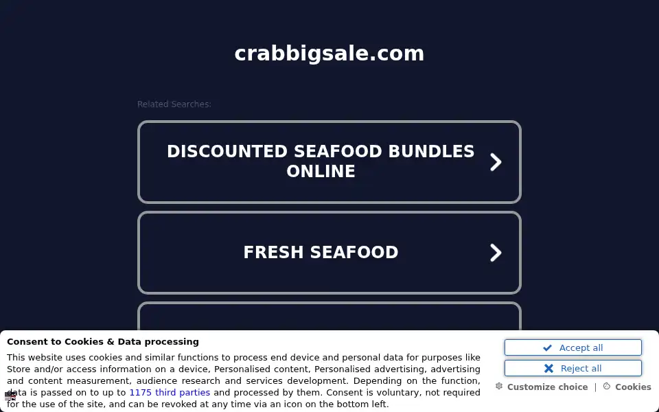 Screenshot of crabbigsale.com