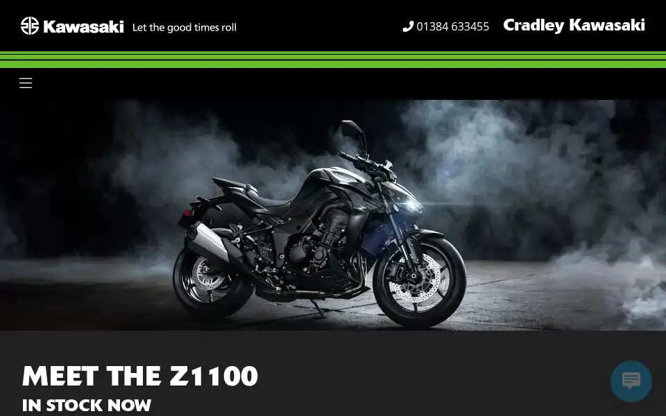 Screenshot of cradleykawasaki.co.uk
