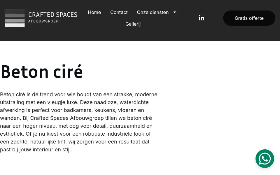Screenshot of craftedspaces.nl