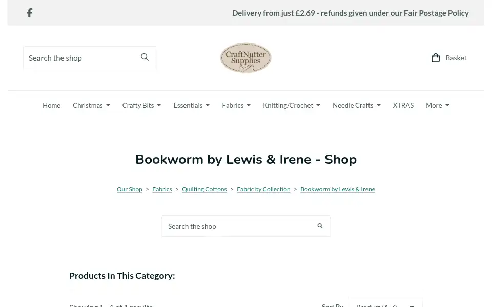 Screenshot of craftnuttersupplies.co.uk