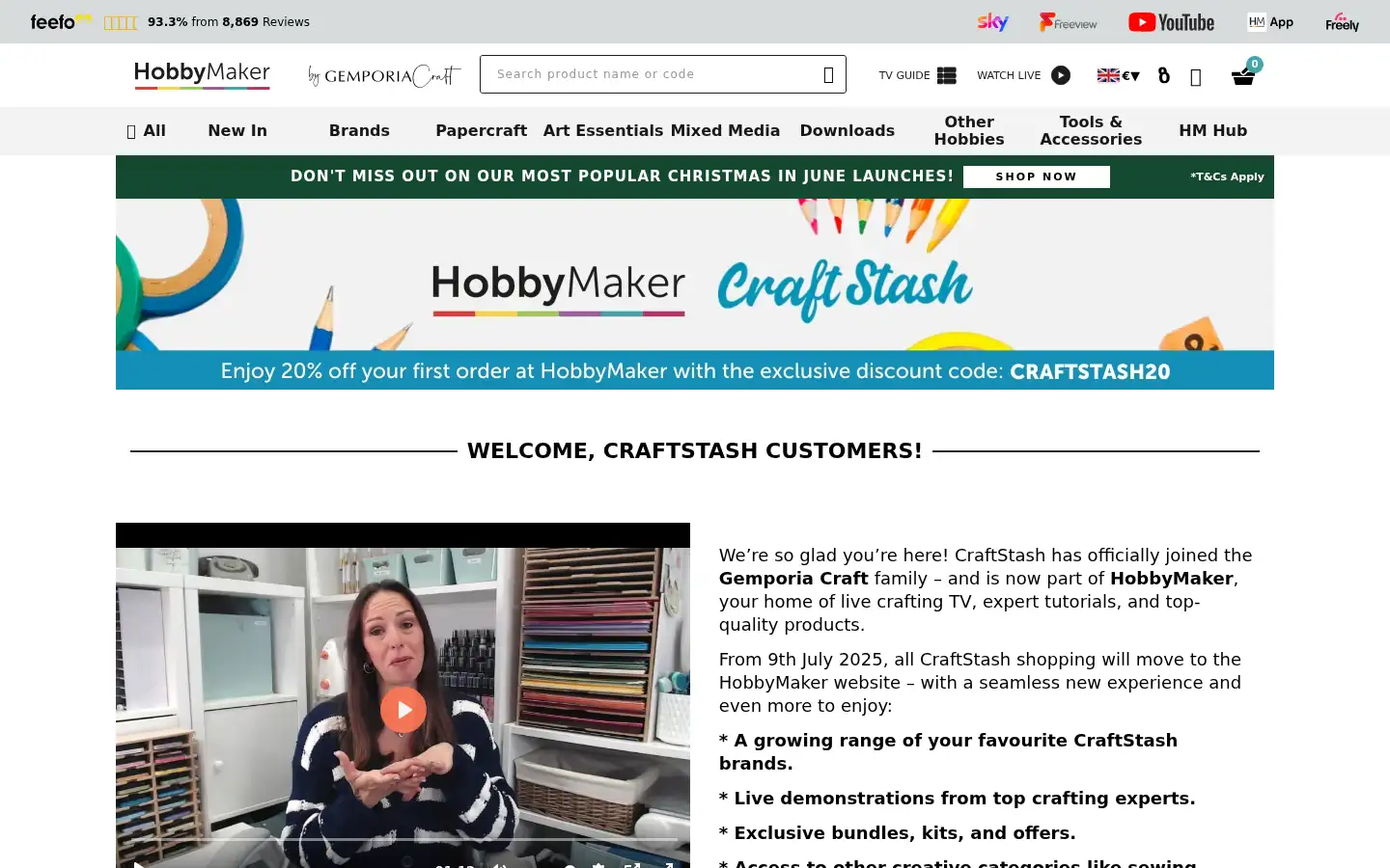 Screenshot of craftstash.co.uk