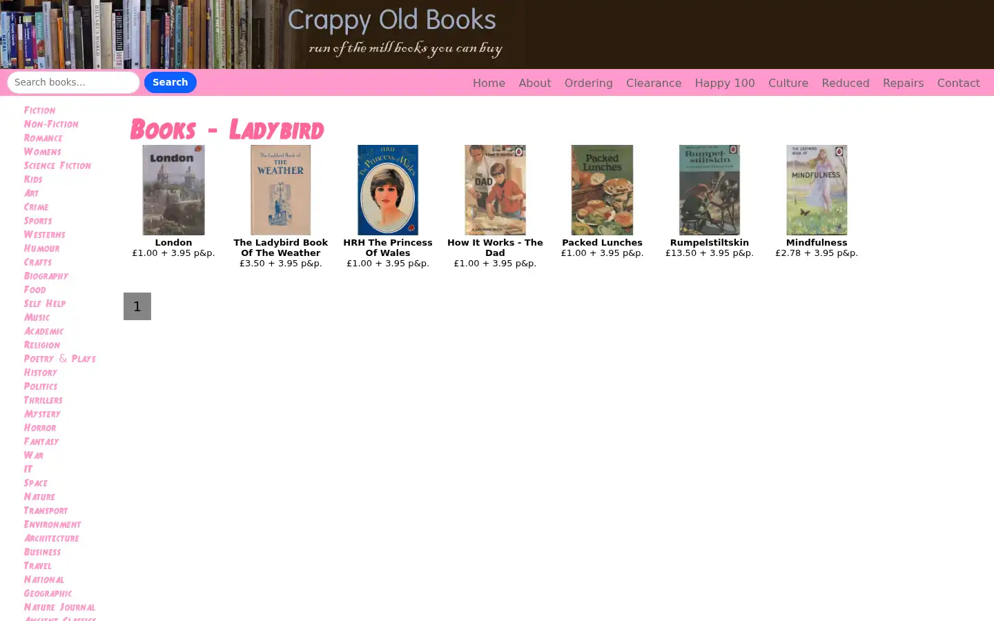 Screenshot of crappyoldbooks.co.uk