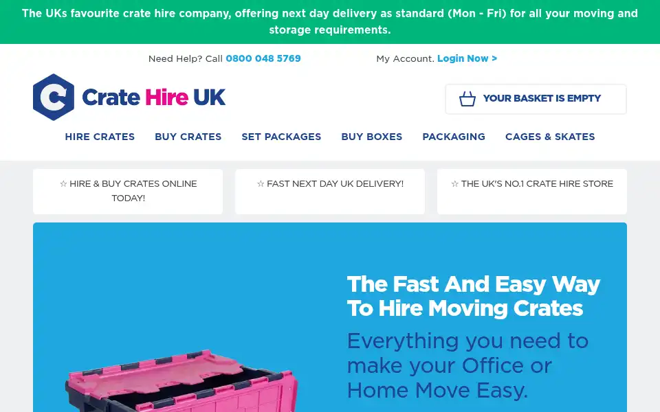 Screenshot of cratehire-uk.co.uk