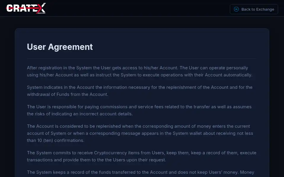 Screenshot of cratex.io