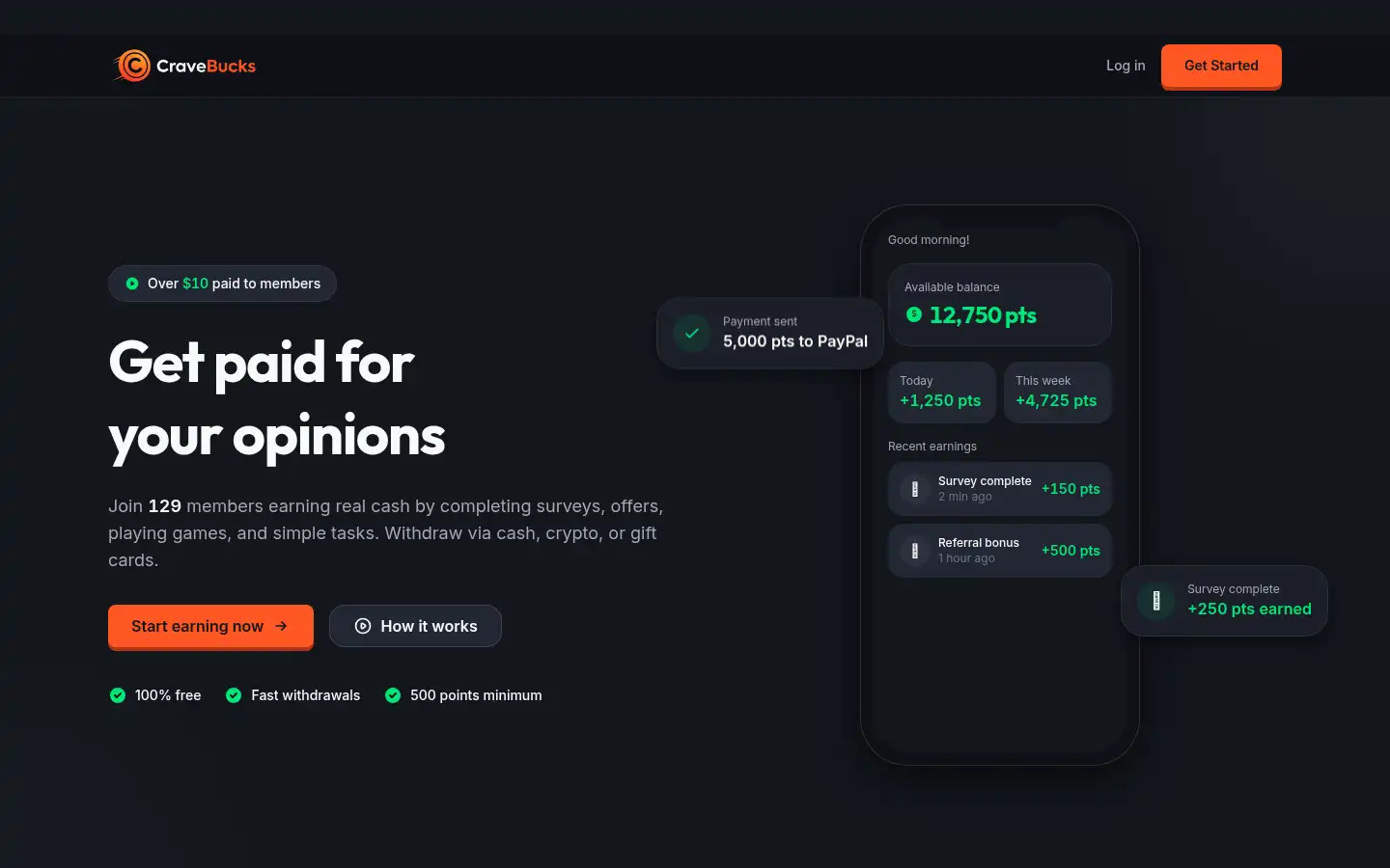Screenshot of cravebucks.com