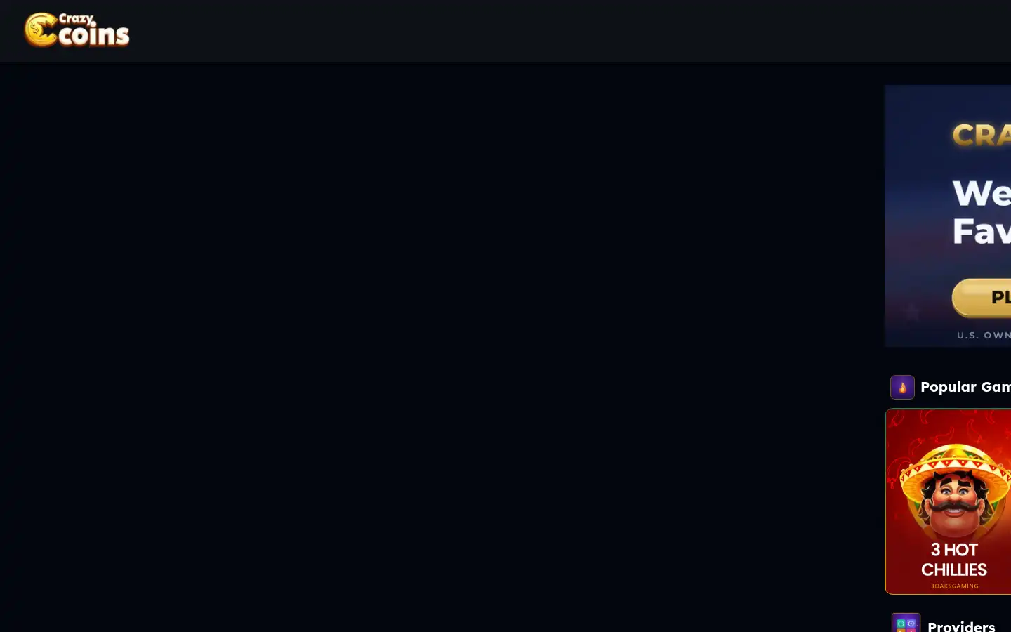 Screenshot of crazycoinscasino.com