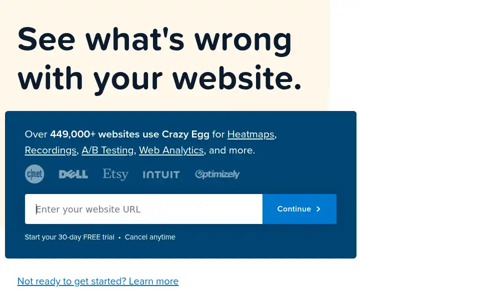 Screenshot of crazyegg.com