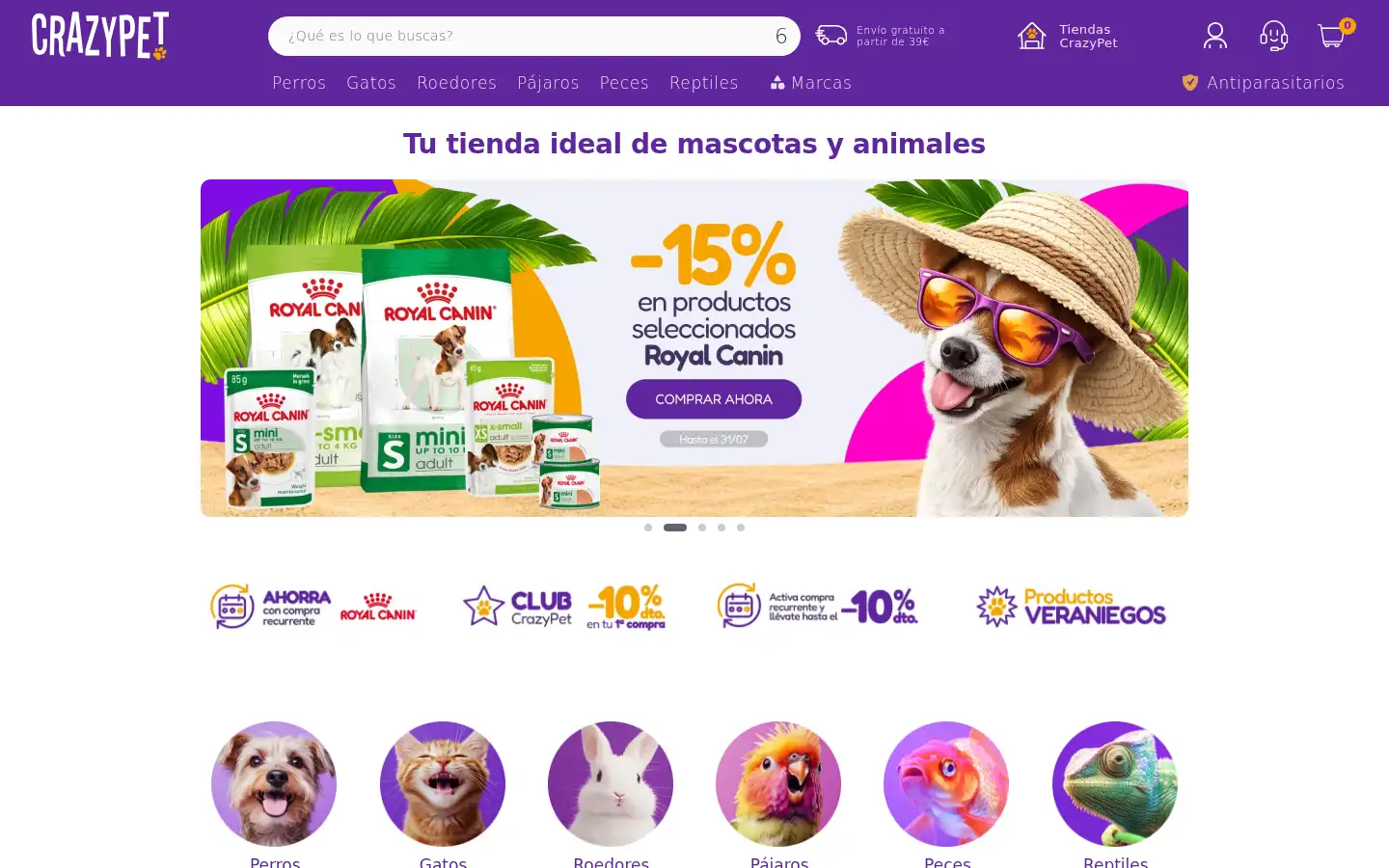 Screenshot of crazypet.es