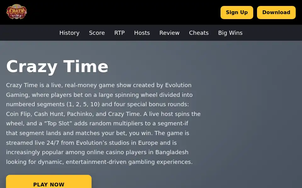 Screenshot of crazytime.tips