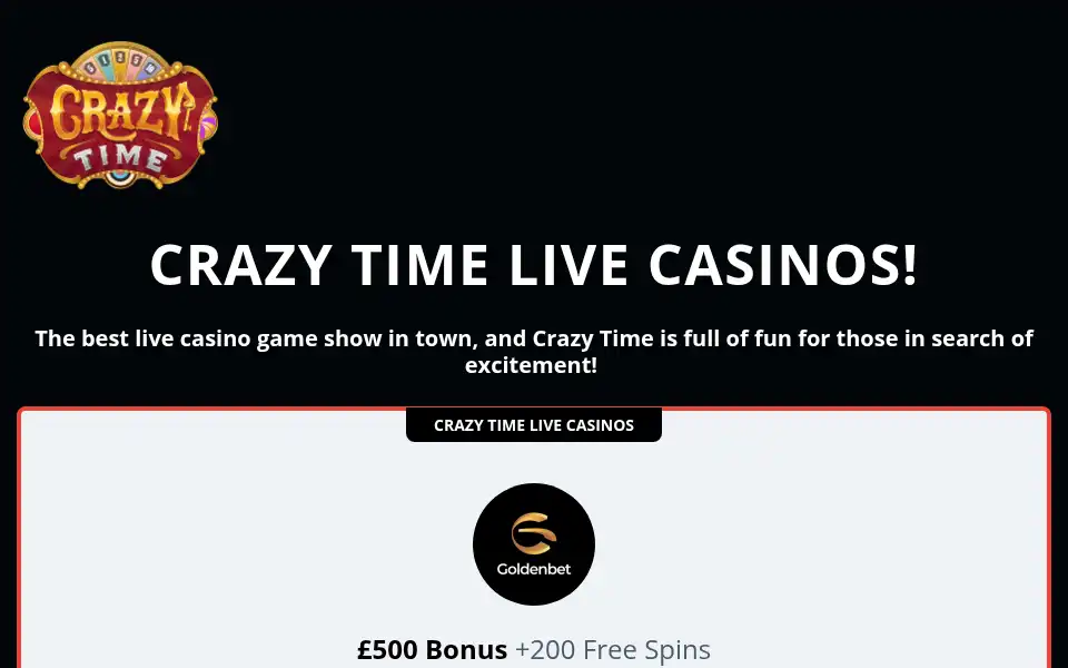 Screenshot of crazytimelive.co.uk