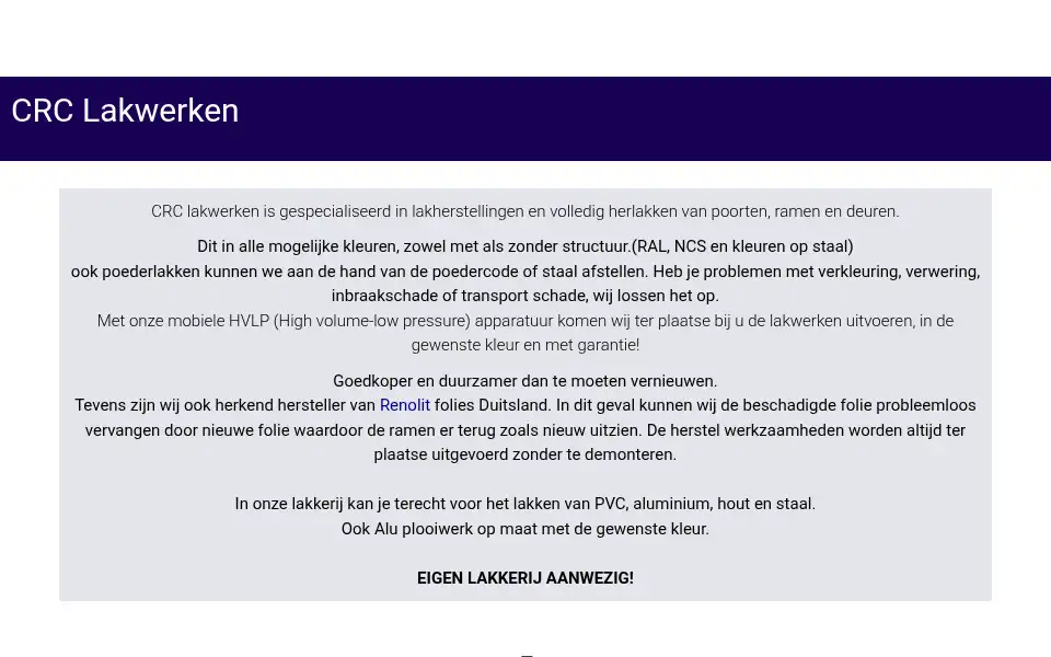 Screenshot of crc-lakwerken.be