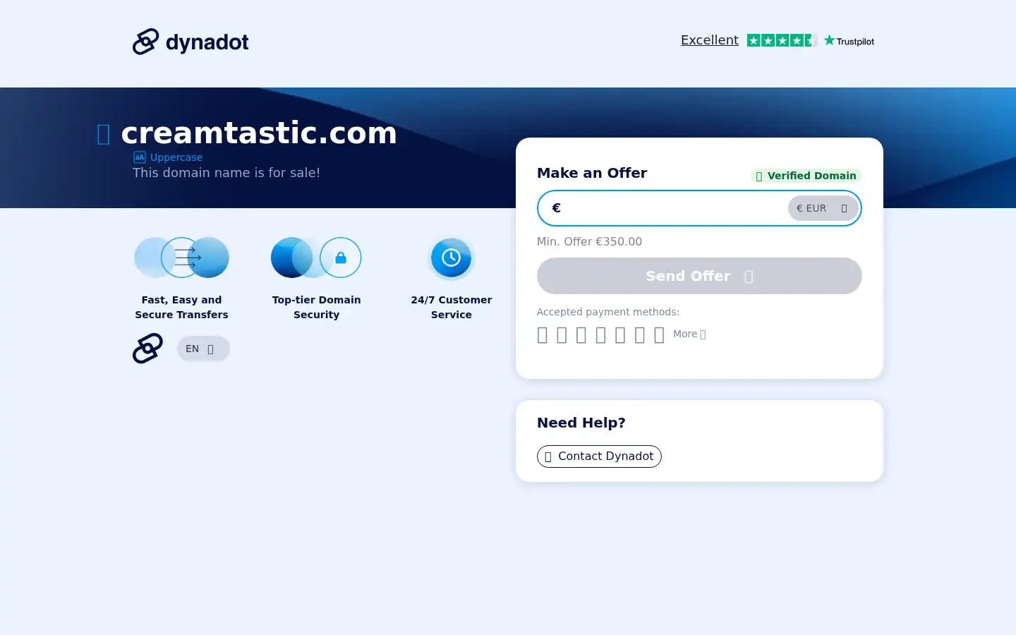 Screenshot of creamtastic.com