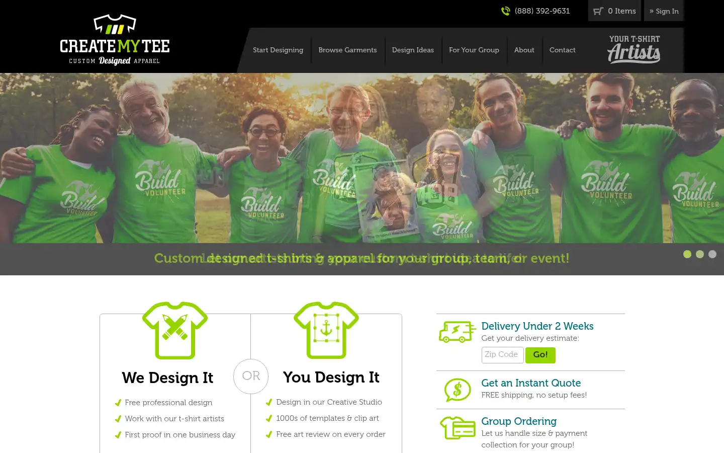 Screenshot of createmytee.com