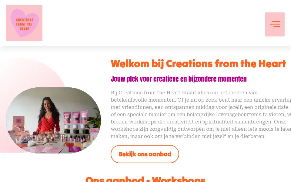 Screenshot of creationsfromtheheart.nl