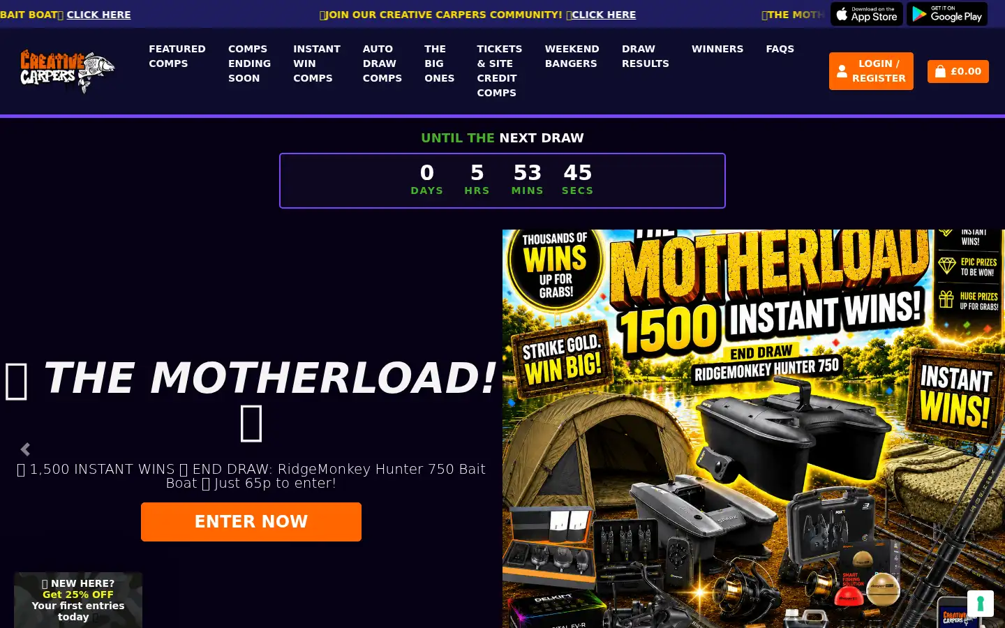 Screenshot of creative-carpers-giveaways.co.uk