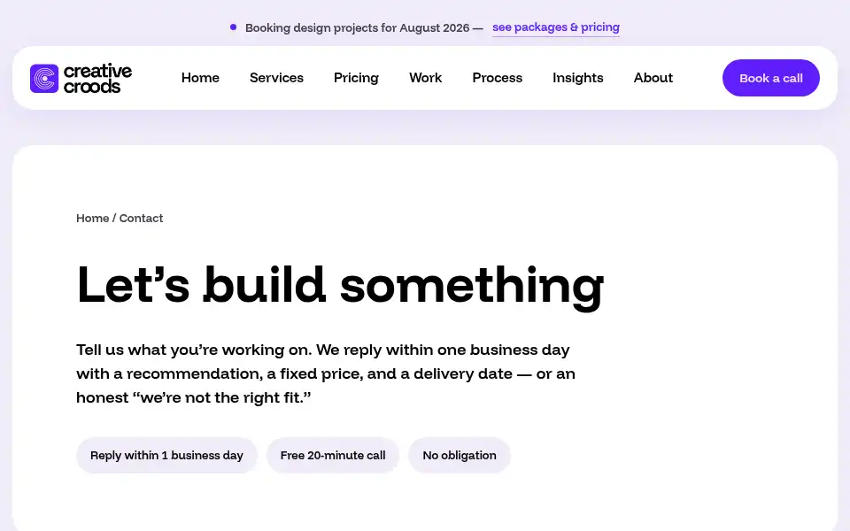 Screenshot of creativecroods.com