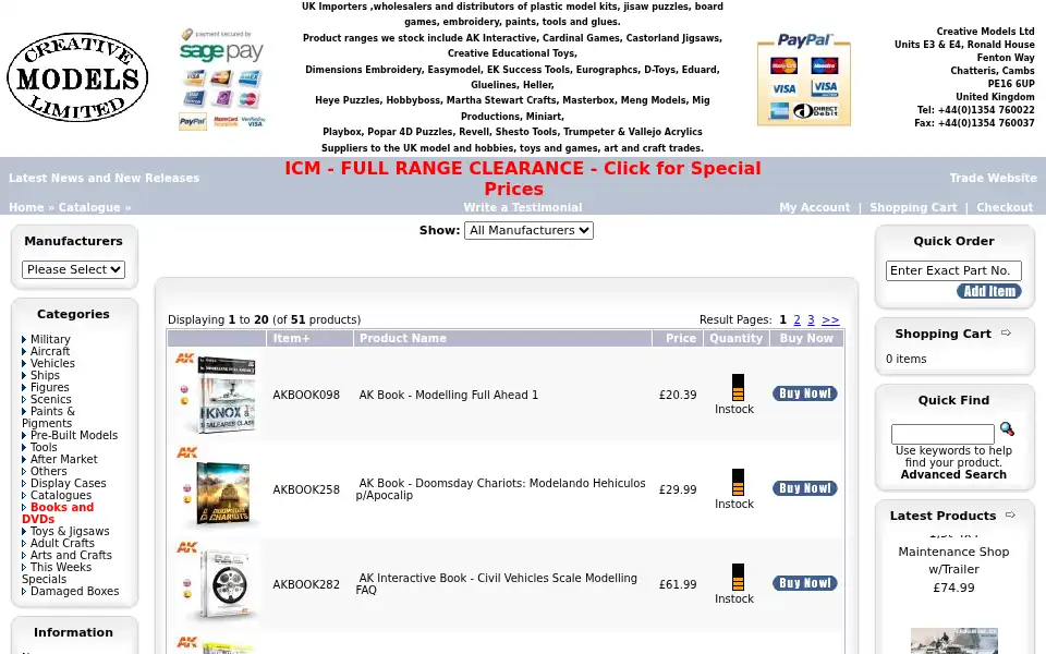 Screenshot of creativemodels.co.uk