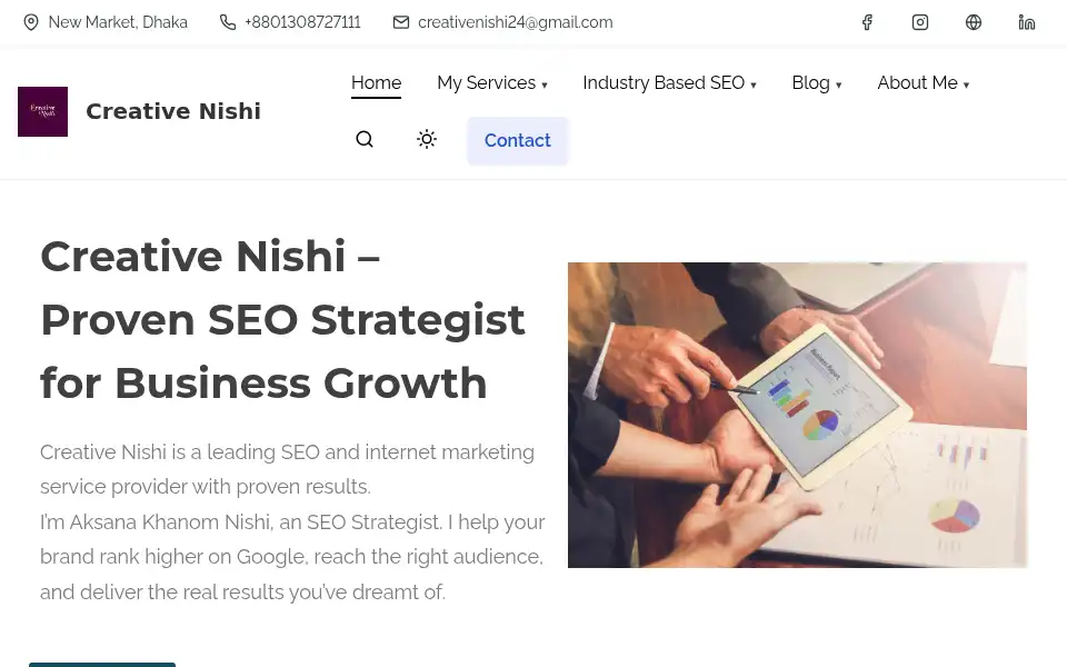 Screenshot of creativenishi.com