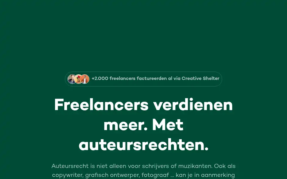 Screenshot of creativeshelter.be