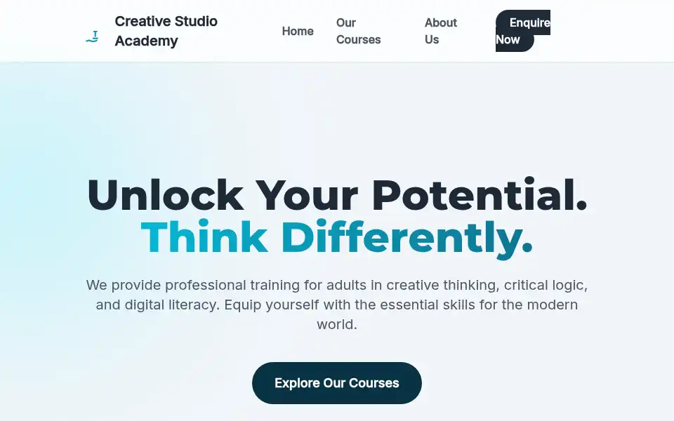 Screenshot of creativestudio.academy
