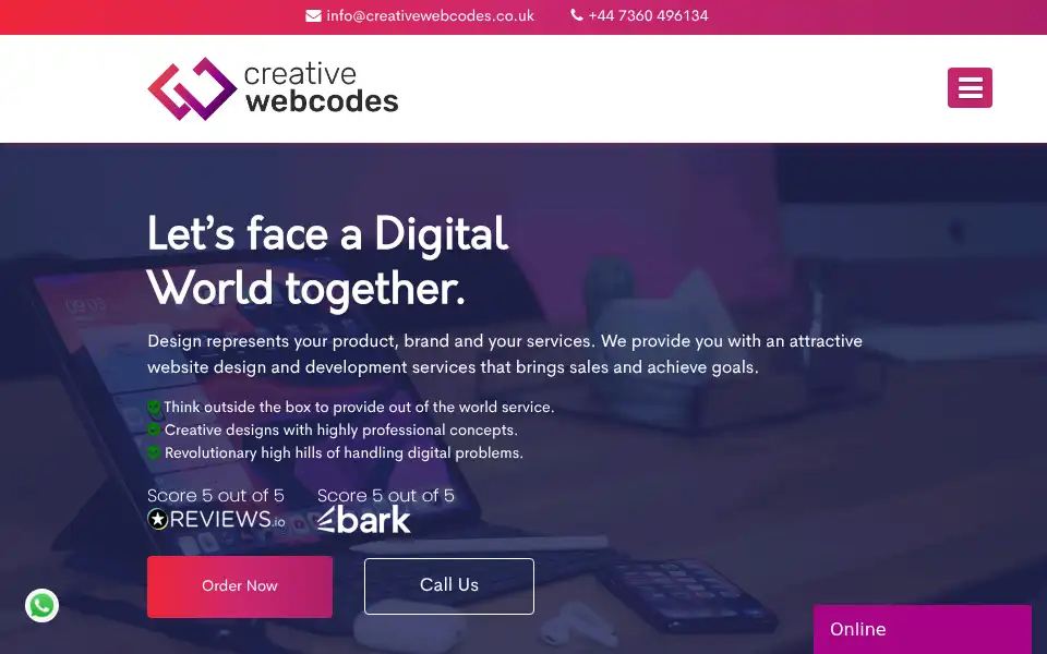 Screenshot of creativewebcodes.co.uk