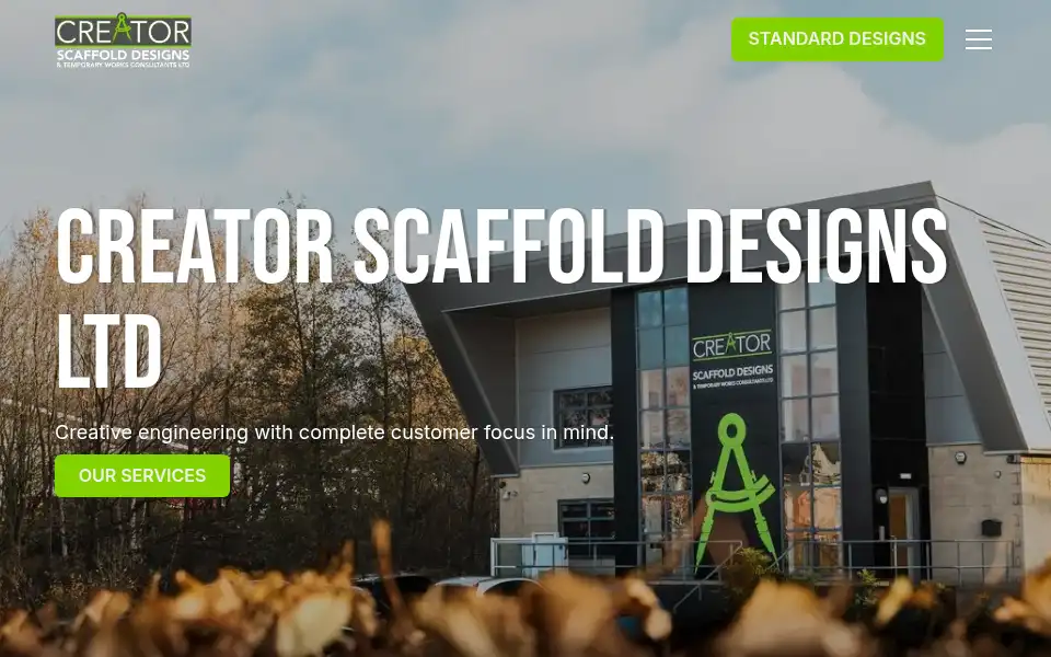 Screenshot of creator-scaffolddesigns.co.uk