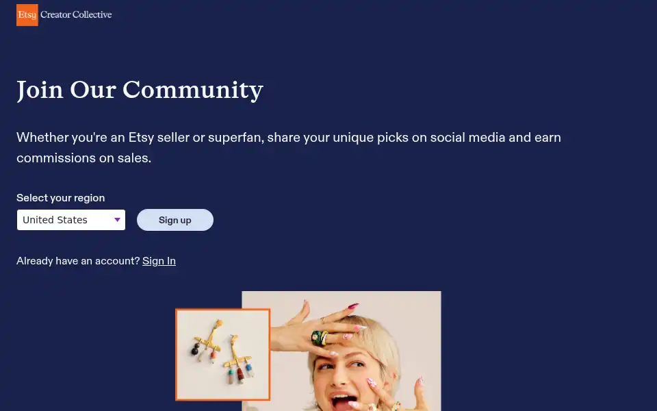 Screenshot of creatorcollective.etsy.com