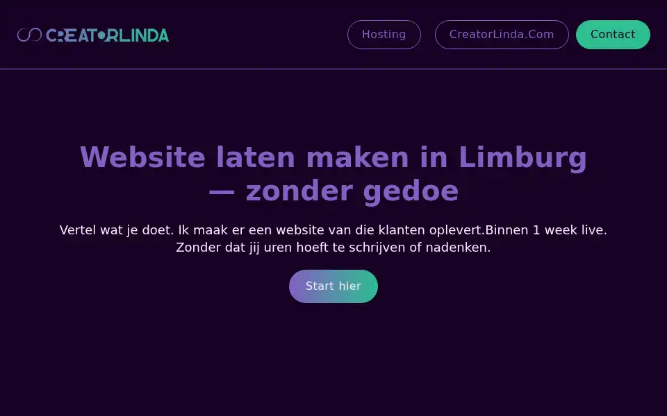 Screenshot of creatorlinda.nl