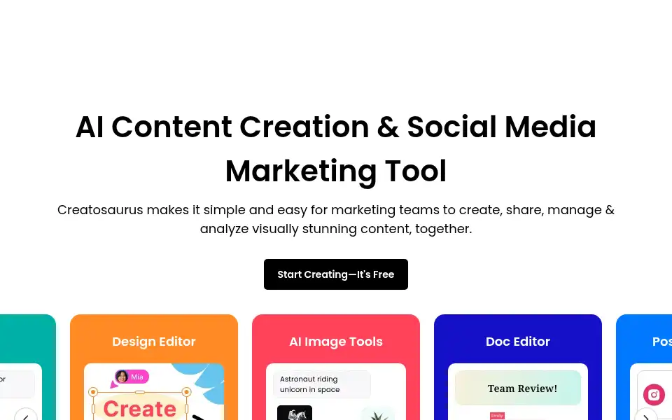 Screenshot of creatosaurus.io