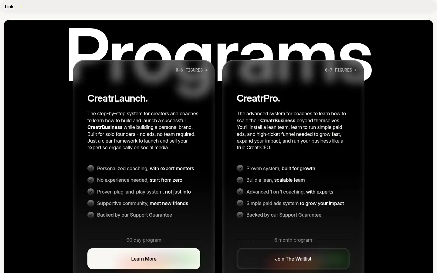 Screenshot of creatrbusiness.com