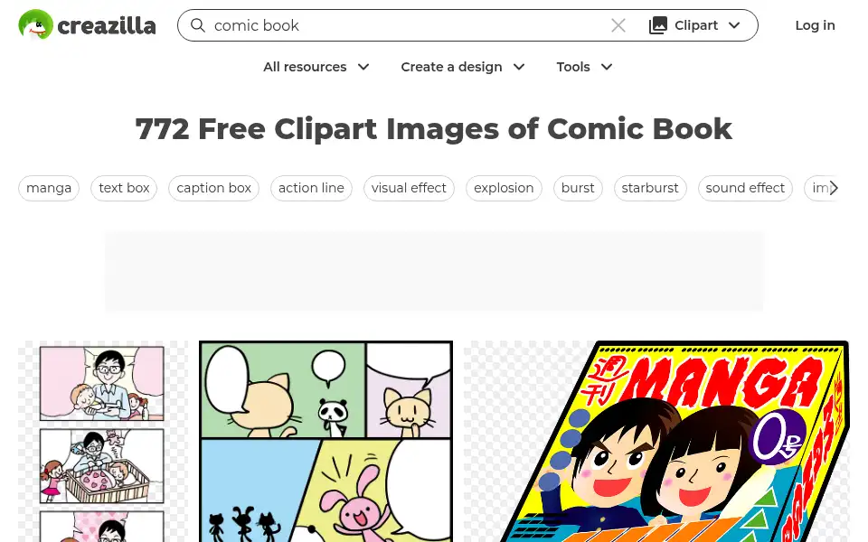 Screenshot of creazilla.com