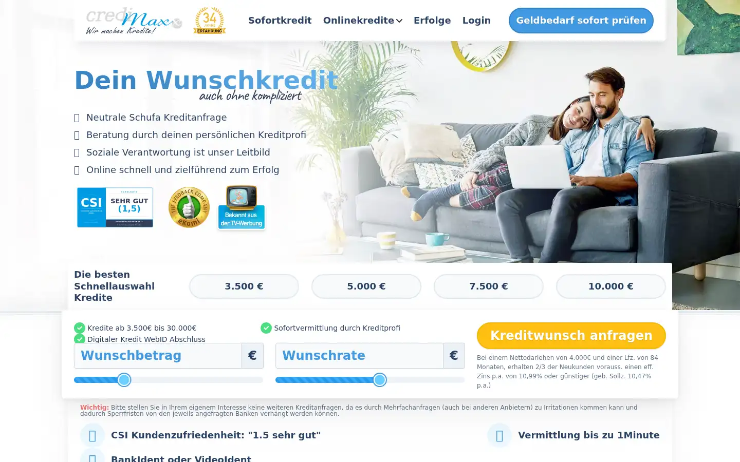 Screenshot of credimaxx.eu