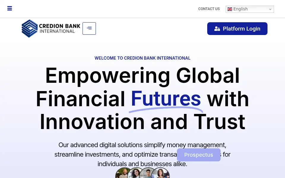 Screenshot of credionbankinternational.com