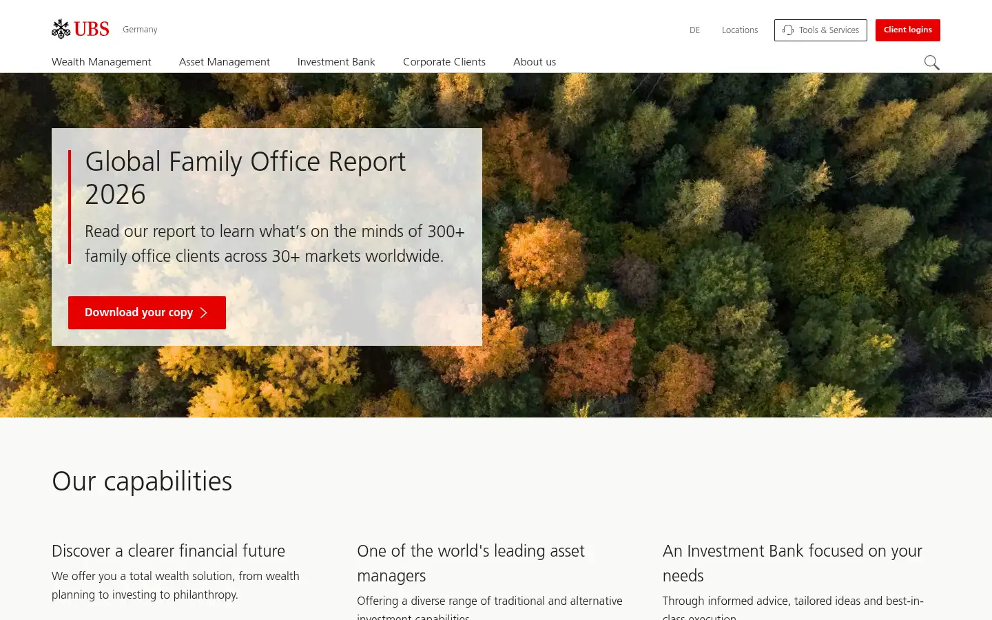 Screenshot of credit-suisse.com