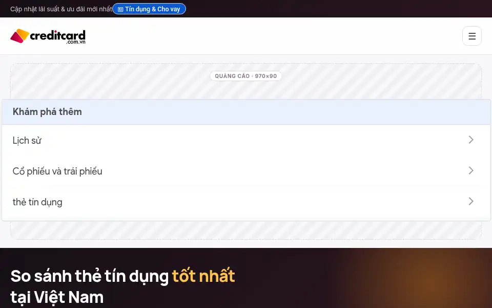 Screenshot of creditcard.com.vn