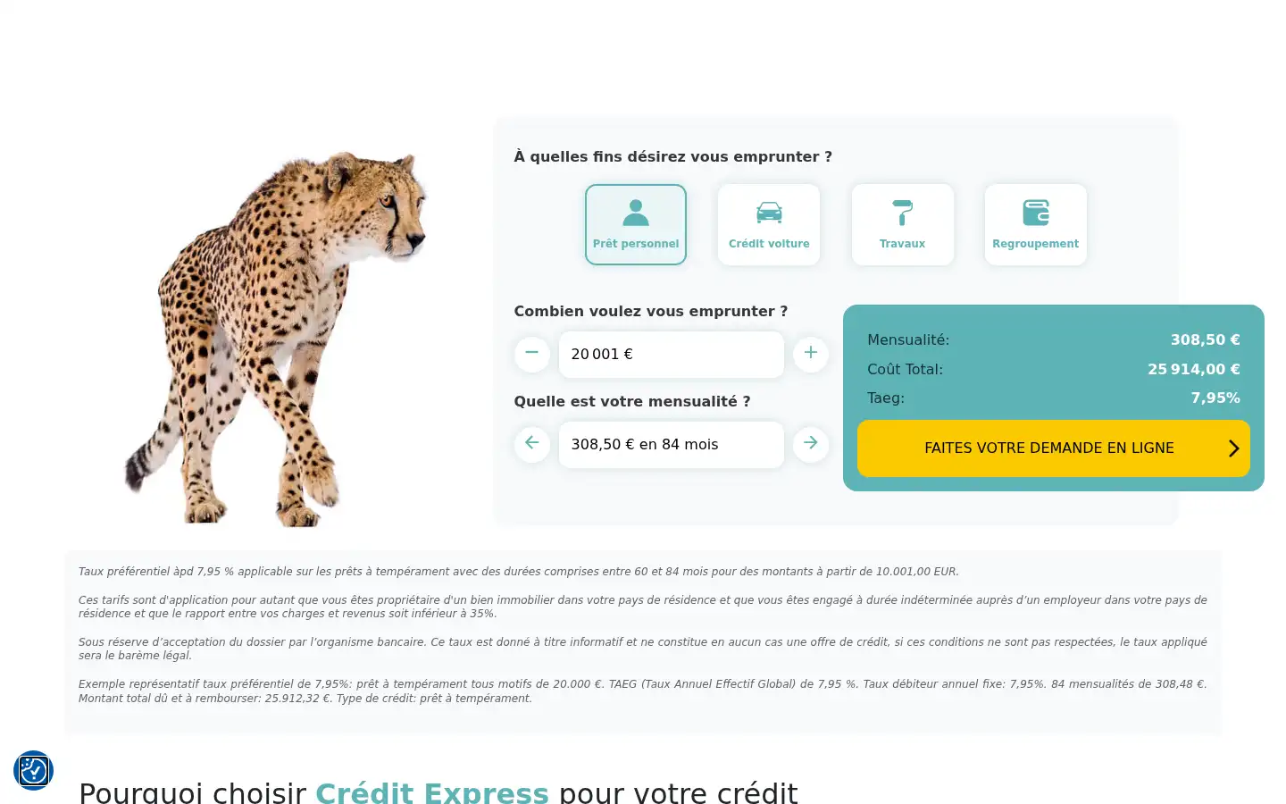Screenshot of creditexpress.lu