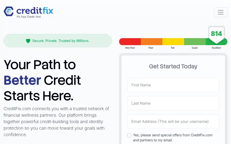 Screenshot of creditfix.com