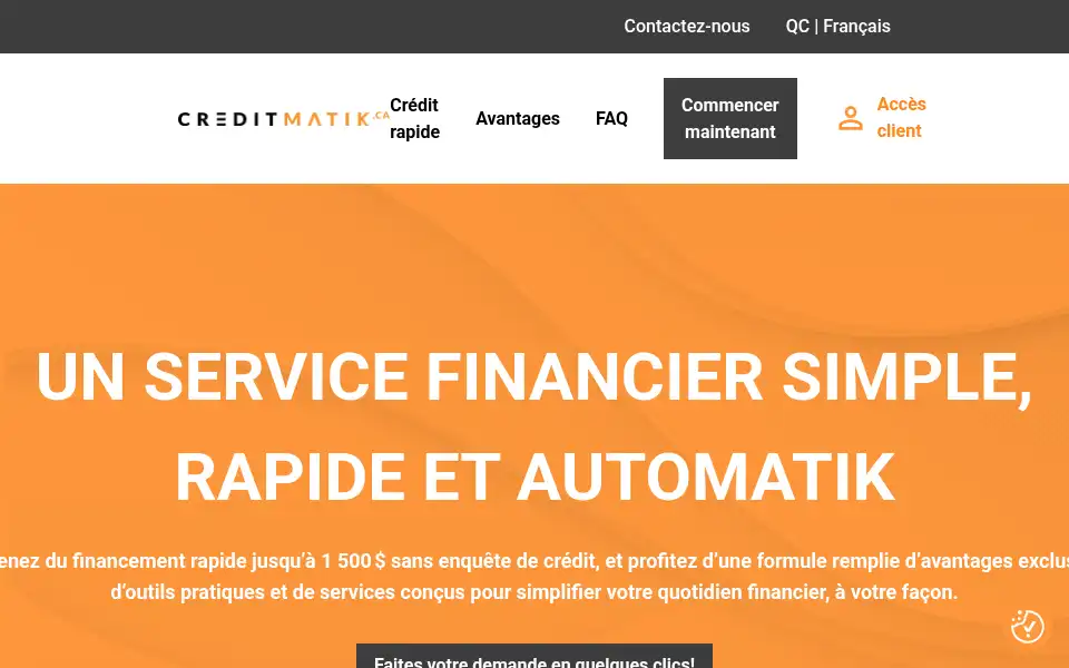 Screenshot of creditmatik.ca