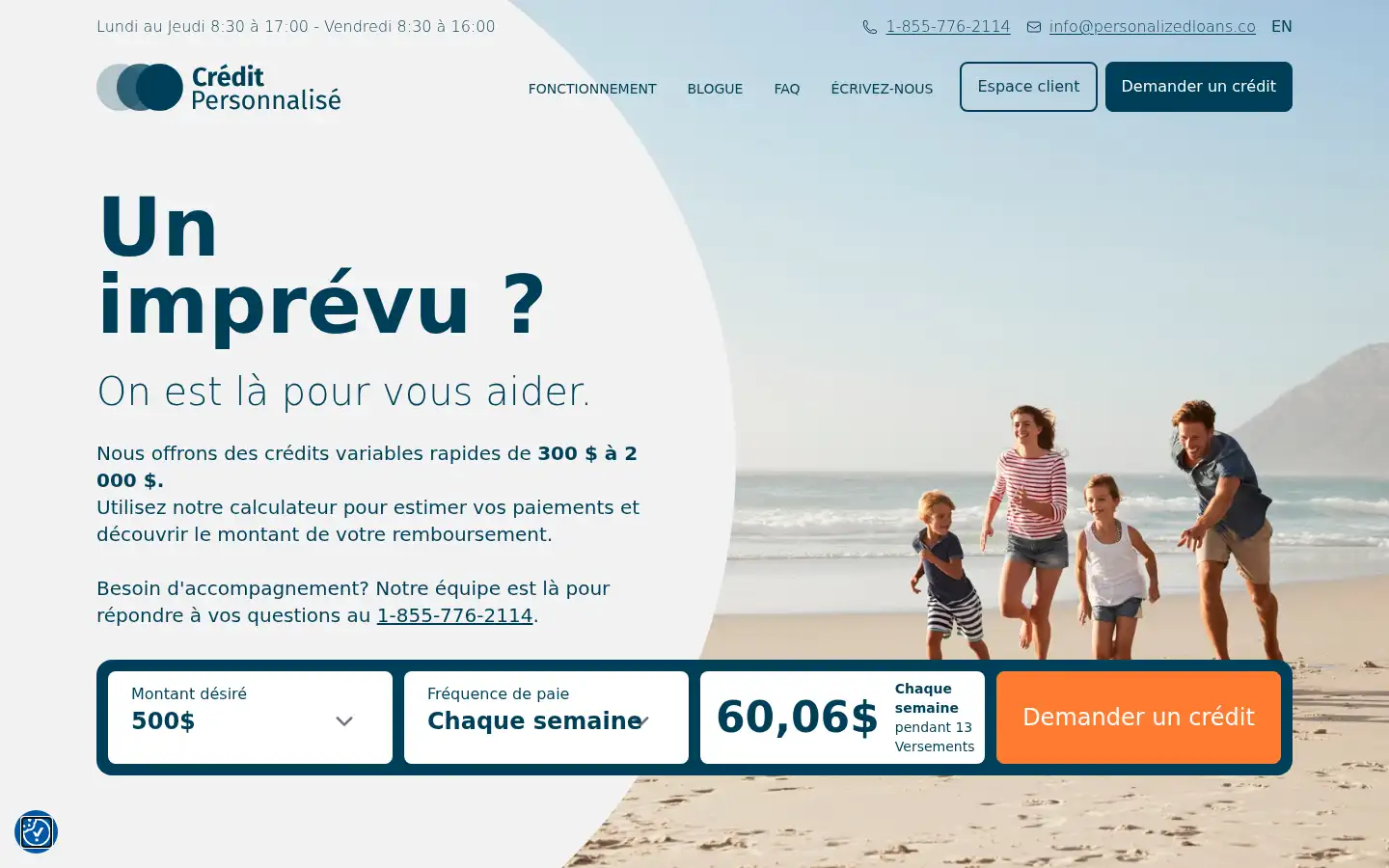 Screenshot of creditpersonnalise.co