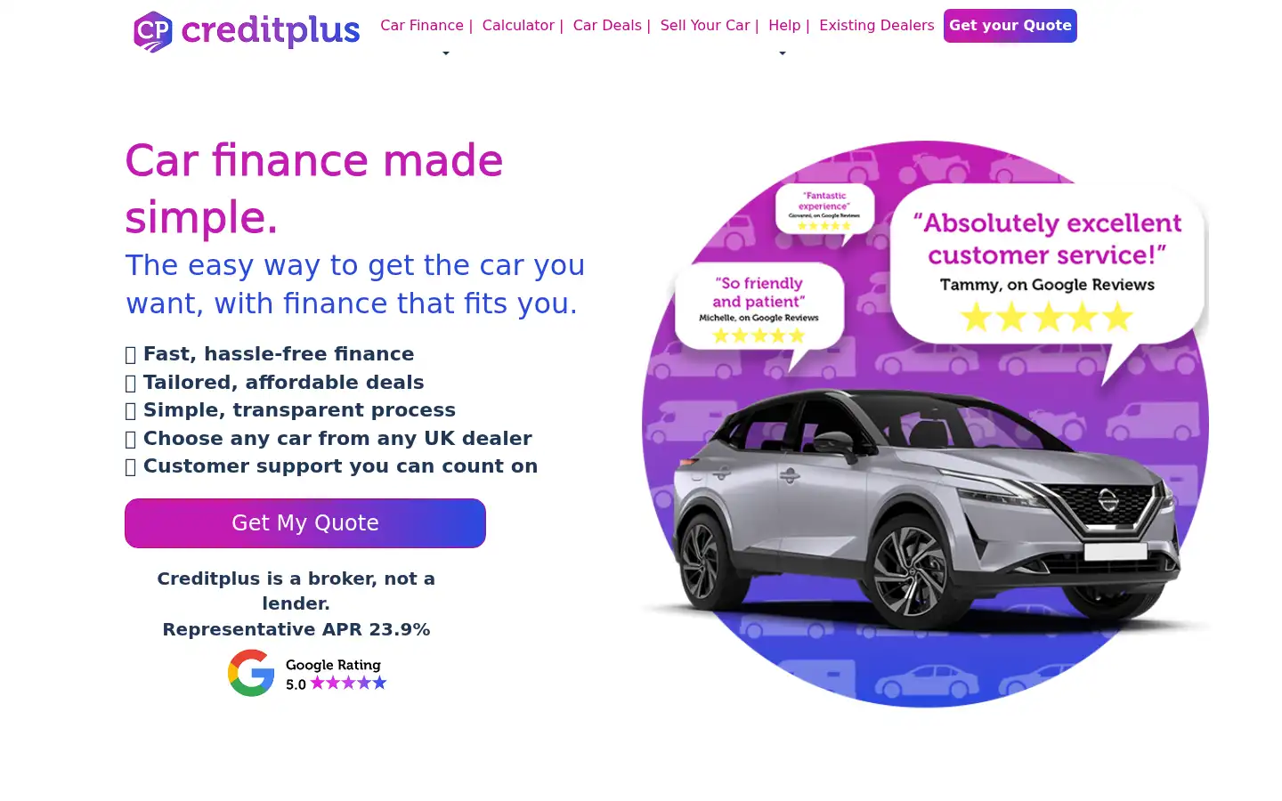 Screenshot of creditplus.co.uk