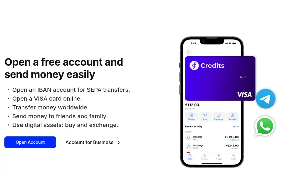 Screenshot of credits.com