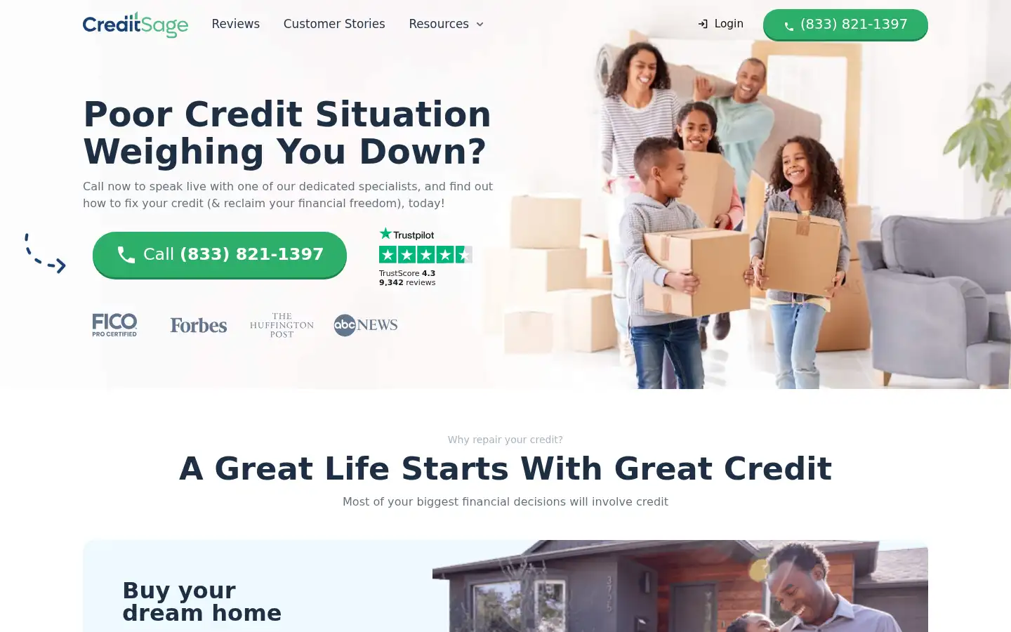 Screenshot of creditsage.com