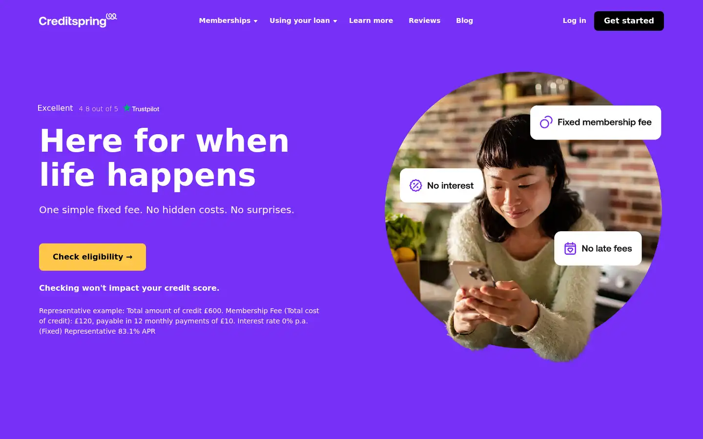 Screenshot of creditspring.co.uk