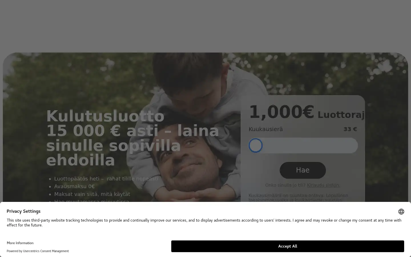 Screenshot of creditstar.fi