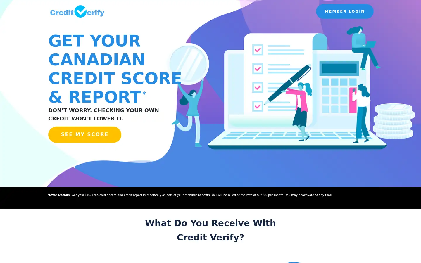 Screenshot of creditverify.ca